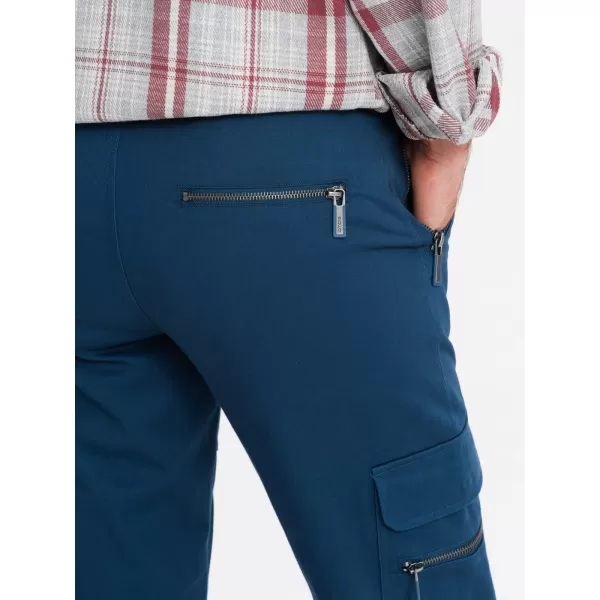  Pánské kalhoty OMBRE OM-PACG-0204 DARK BLUE 