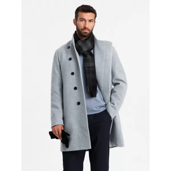  Pánský kabát OMBRE OM-COWC-0120 GREY MELANGE 