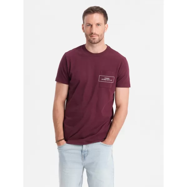  Pánské triko OMBRE OM-TSCT-0108 MAROON 