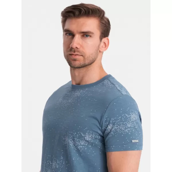  Pánské triko OMBRE OM-TSFP-0179 BLUE DENIM 