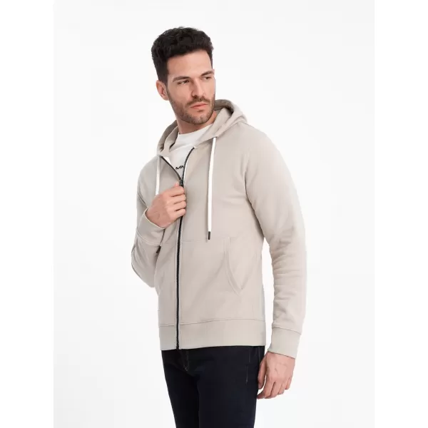  Pánská mikina OMBRE OM-SSBZ-0178 LIGHT BEIGE 