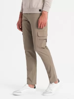 Pánské kalhoty OMBRE OM-PACG-0204 KHAKI