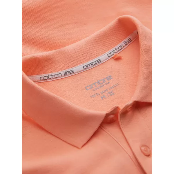  Pánské triko s límečkem OMBRE OM-POBS-0100 PEACH 