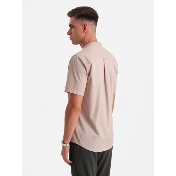  Pánská košile OMBRE OM-SHSS-0168 LIGHT BROWN 