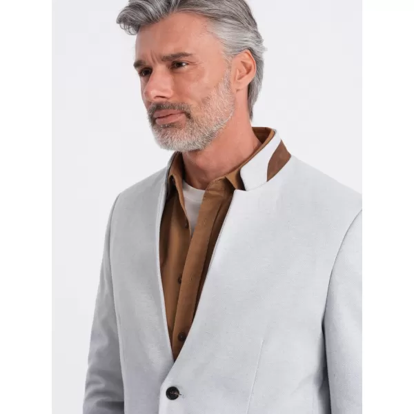  Pánské sako OMBRE OM-BLZB-0131 GREY MELANGE 