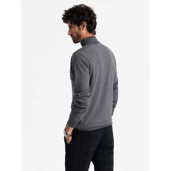  Pánský svetr OMBRE OM-SWTN-0101 GREY MELANGE 