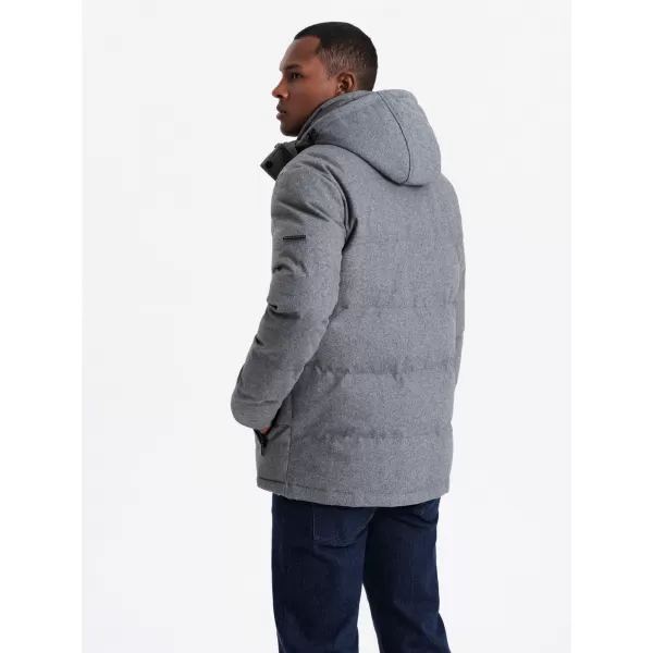  Pánská bunda OMBRE OM-JAHP-0203 GREY 