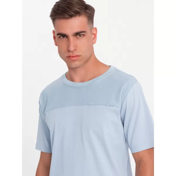  Pánské triko OMBRE OM-TSCT-0171 LIGHT BLUE 