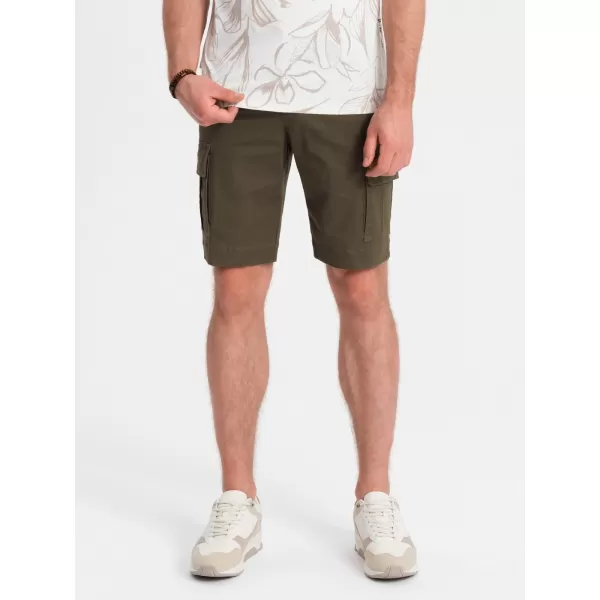  Pánské kraťasy OMBRE OM-SRCG-0133 DARK OLIVE 