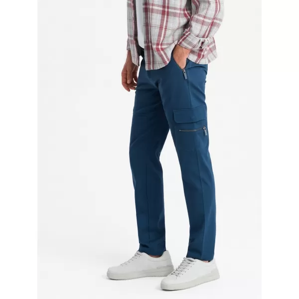  Pánské kalhoty OMBRE OM-PACG-0204 DARK BLUE 