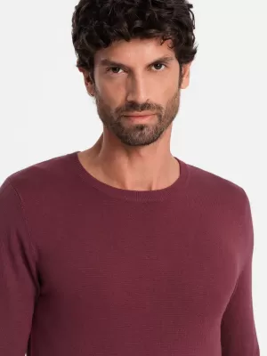 Pánský svetr OMBRE OM-SWBS-0106 BURGUNDY