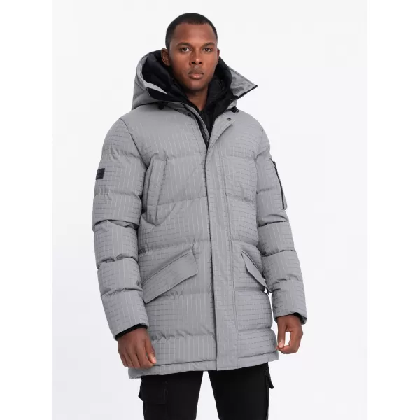  Pánská bunda OMBRE OM-JALJ-0201 GRAY 