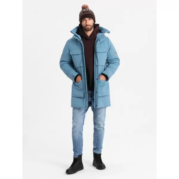  Pánská bunda OMBRE OM-JALJ-0169 BLUE 