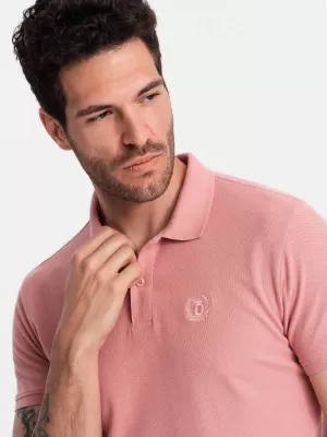 Pánské triko s límečkem OMBRE OM-POBS-0100 DARK PINK