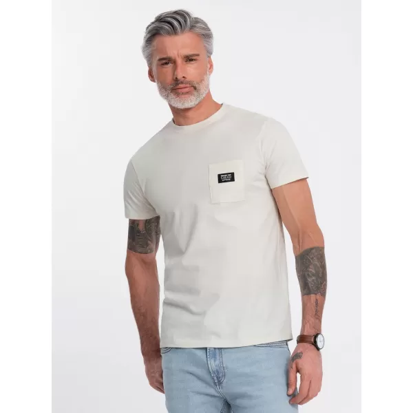  Pánské triko OMBRE OM-TSCT-0109 CREAM 