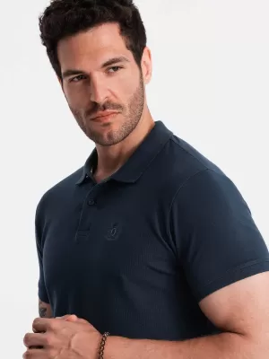 Pánské triko s límečkem OMBRE OM-POBS-0100 NAVY BLUE