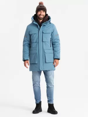 Pánská bunda OMBRE OM-JALJ-0169 BLUE