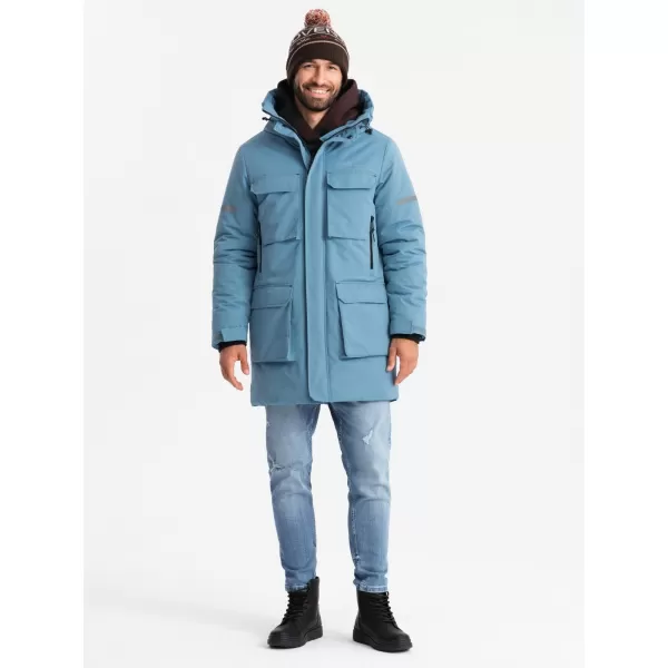  Pánská bunda OMBRE OM-JALJ-0169 BLUE 