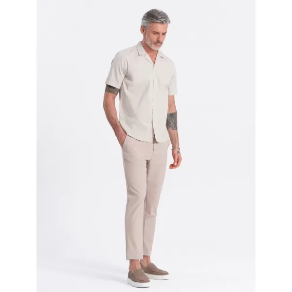  Pánská košile OMBRE OM-SHSS-0168 CREAM 