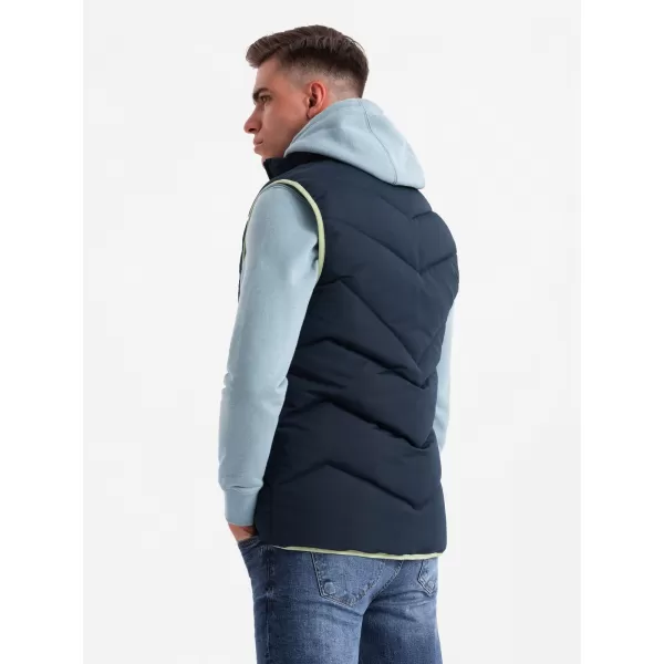  Pánská vesta OMBRE OM-JAVJ-0210 NAVY BLUE 