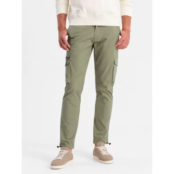  Pánské kalhoty OMBRE OM-PACG-0196 OLIVE 