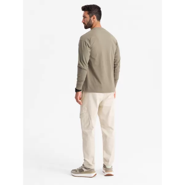  Pánské kalhoty OMBRE OM-PAJO-0199 CREAM 