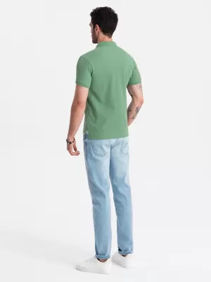 Pánské triko s límečkem OMBRE OM-POBS-0100 GREEN