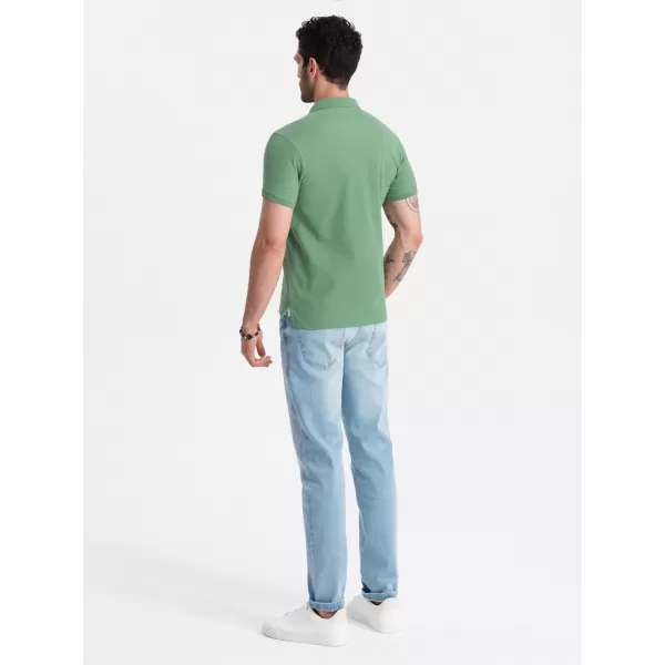  Pánské triko s límečkem OMBRE OM-POBS-0100 GREEN 