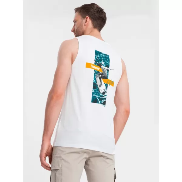  Pánské tílko OMBRE OM-TSTT-0191 WHITE 