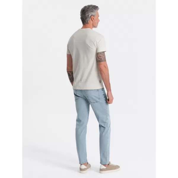  Pánské triko OMBRE OM-TSCT-0109 CREAM 