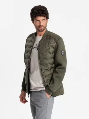 Pánská bunda OMBRE OM-JALP-0141 DARK OLIVE GREEN