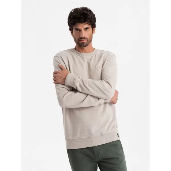  Pánská mikina OMBRE OM-SSNZ-0163 BEIGE 