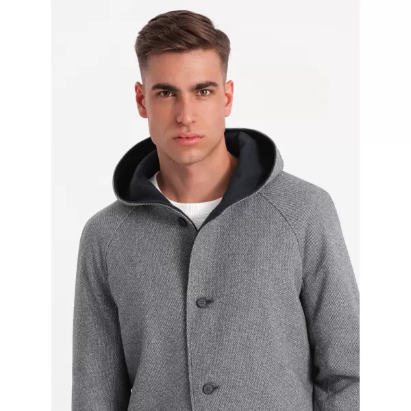  Pánský kabát OMBRE OM-COWC-0122 NAVY BLUE 