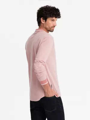 Pánské triko OMBRE OM-POLS-0129 PINK MELANGE