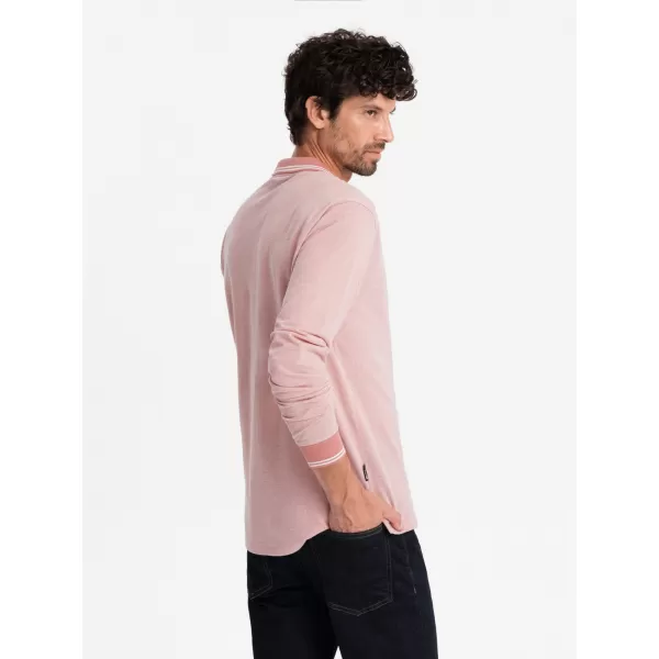  Pánské triko OMBRE OM-POLS-0129 PINK MELANGE 