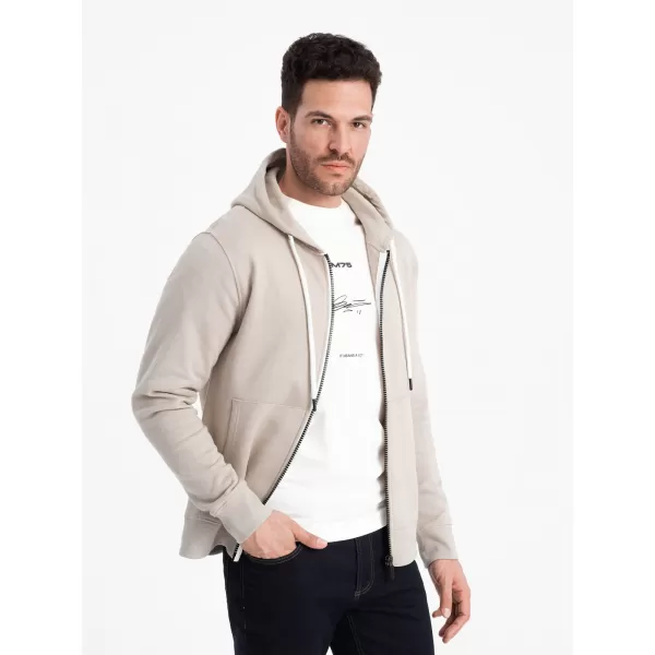  Pánská mikina OMBRE OM-SSBZ-0178 LIGHT BEIGE 