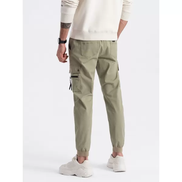  Pánské kalhoty OMBRE OM-PAJO-0125 KHAKI 