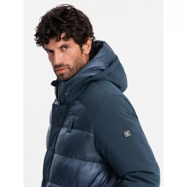  Pánská bunda OMBRE OM-JALJ-0165 NAVY BLUE 