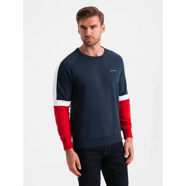  Pánská mikina OMBRE OM-SSNZ-22FW-003 NAVY BLUE 