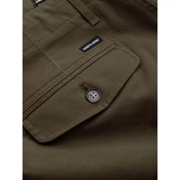  Pánské kraťasy OMBRE OM-SRCG-0133 DARK OLIVE 