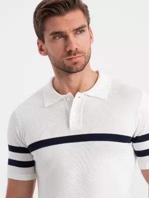 Pánské triko s límečkem OMBRE OM-POSS-0118 WHITE