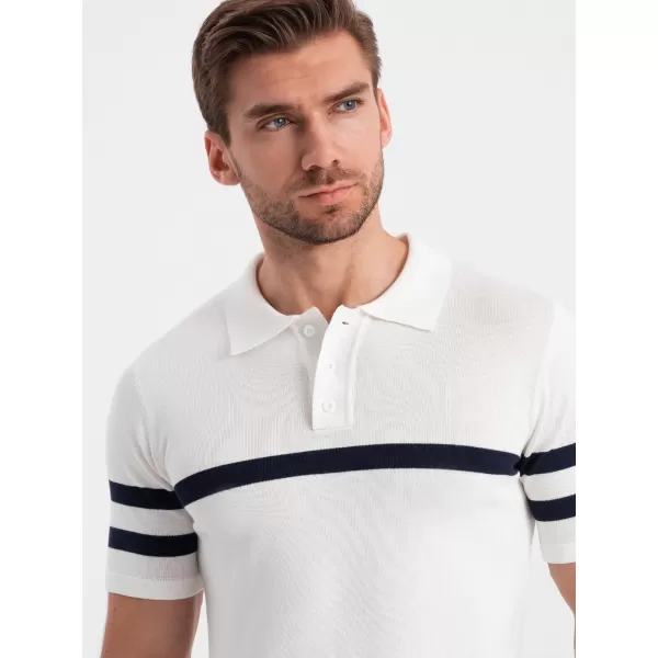  Pánské triko s límečkem OMBRE OM-POSS-0118 WHITE 