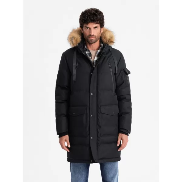  Pánská zimní bunda OMBRE OM-JALJ-0182 BLACK 