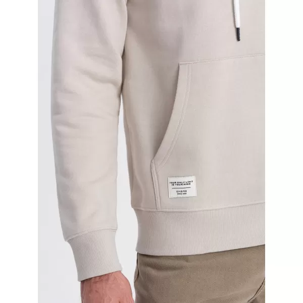  Pánská mikina OMBRE OM-SSBN-0177 LIGHT BEIGE 