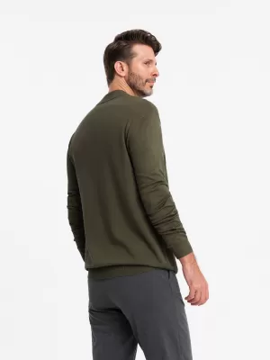 Pánský svetr OMBRE OM-SWTN-0100 KHAKI