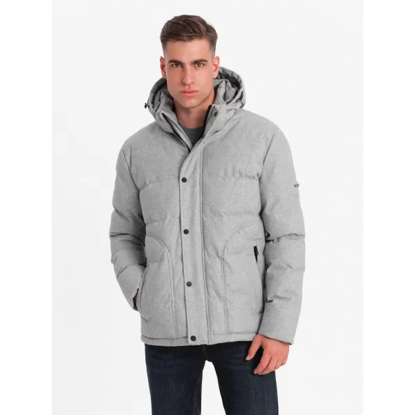  Pánská bunda OMBRE OM-JAHP-0203 GREY MELANGE 