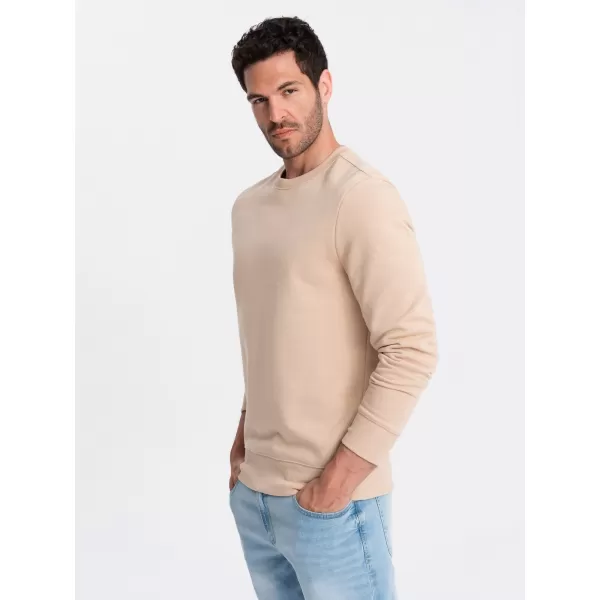  Pánská mikina OMBRE OM-SSBN-0159 BEIGE 