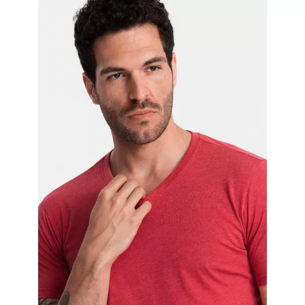  Pánské triko OMBRE OM-TSBS-0145 RED MELANGE 