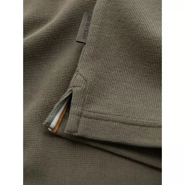  Pánské triko s dlouhým rukávem OMBRE OM-LSCL-0120 OLIVE 