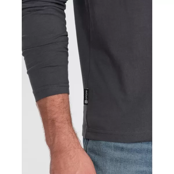  Pánské triko s dlouhým rukávem OMBRE OM-LSBL-0108 GRAPHITE 